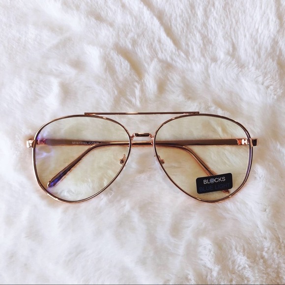 Stylens Accessories - Jane Rose Gold Aviator Computer Blue Light Glasses